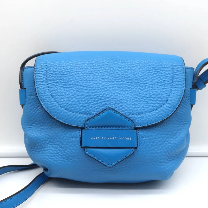 Marc by Marc Jacobs Half Pipe Annabel Crossbody Bag Blue Grained Leather