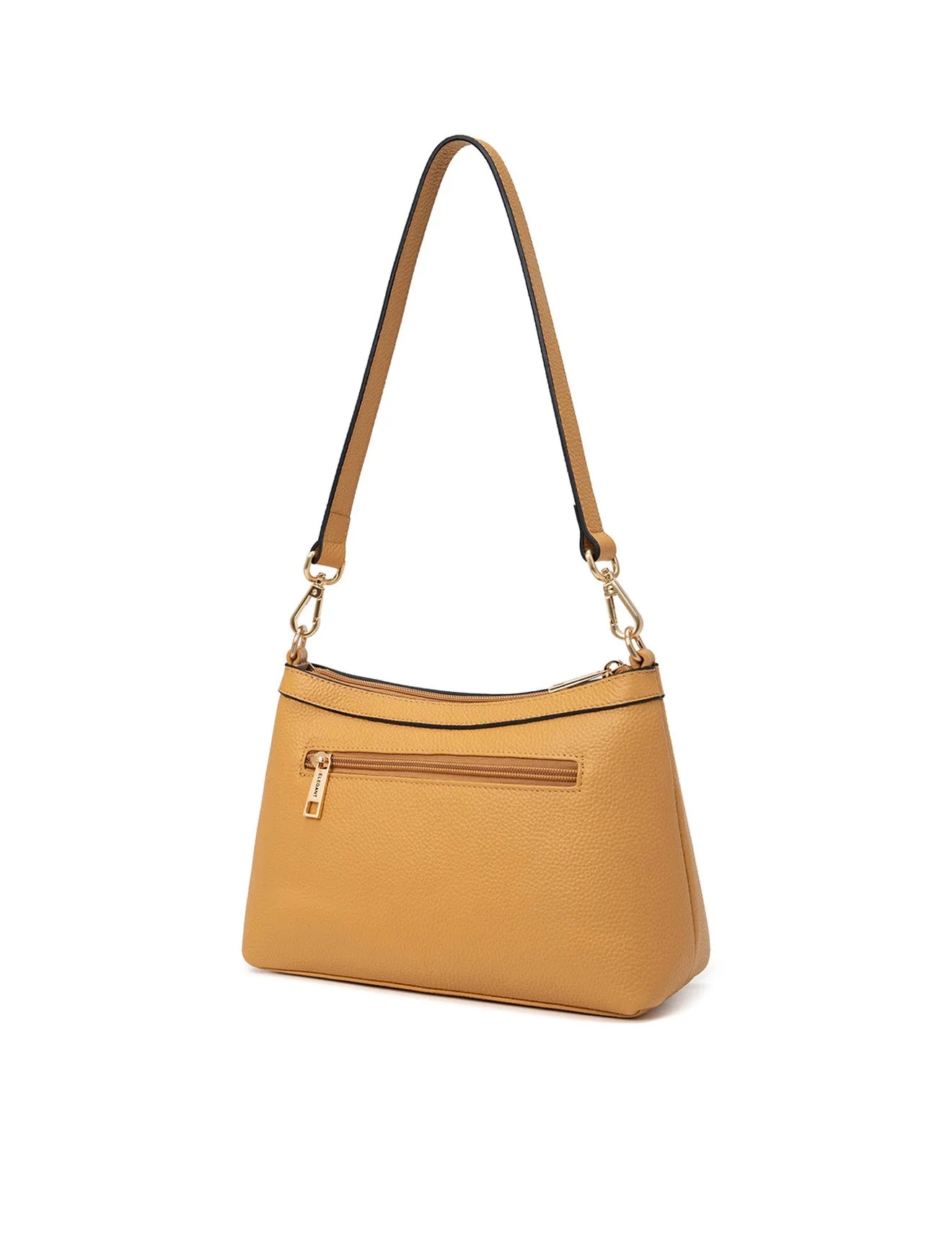 MARCIA LEATHER XBODY BAG- BLACK- E1-0830-DIJON