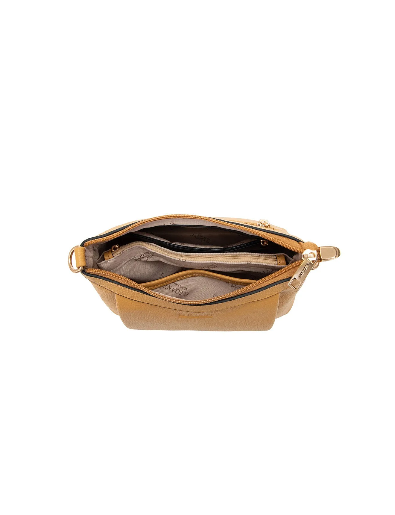 MARCIA LEATHER XBODY BAG- BLACK- E1-0830-DIJON
