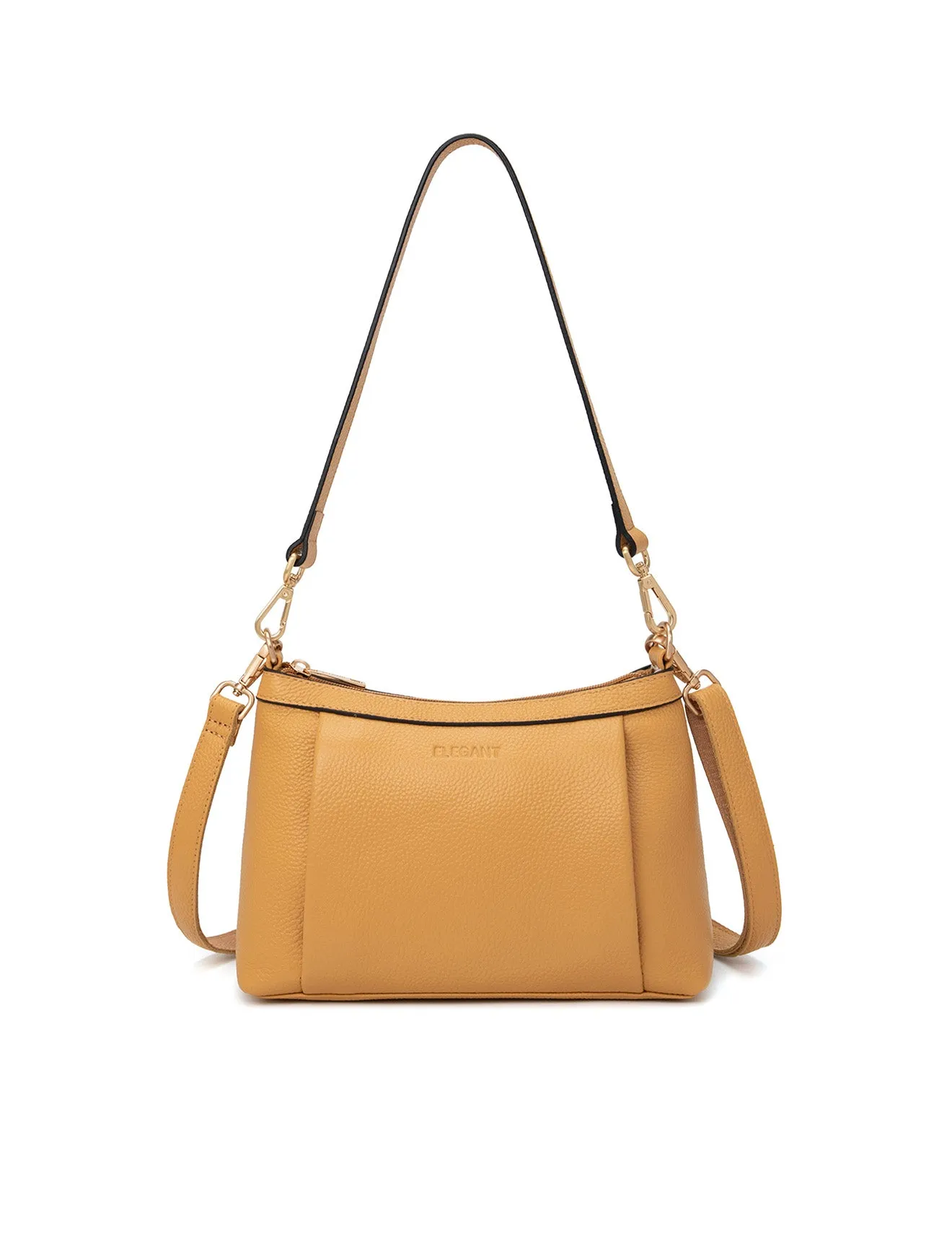 MARCIA LEATHER XBODY BAG- BLACK- E1-0830-DIJON