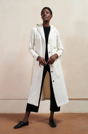 Maria Stanley Hooded Conrad Trench in Bone