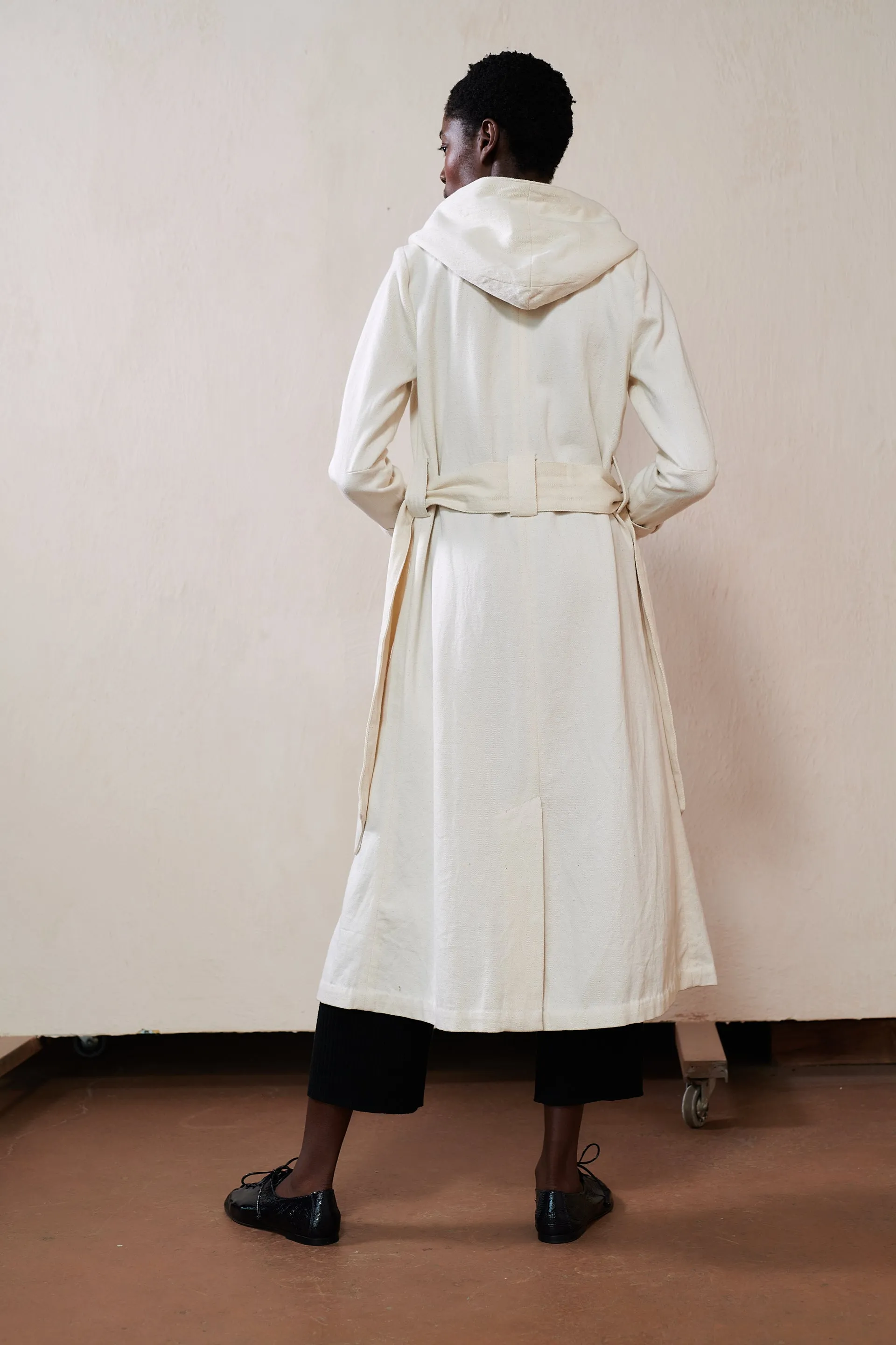 Maria Stanley Hooded Conrad Trench in Bone