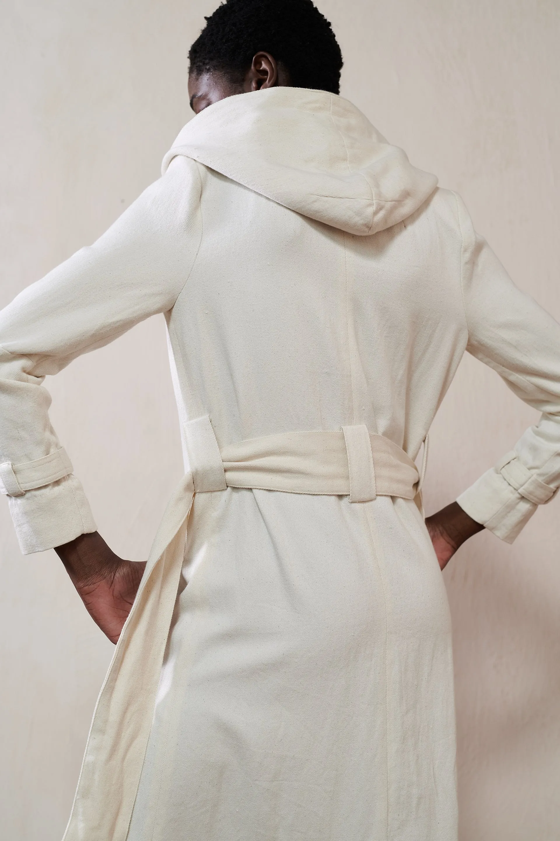 Maria Stanley Hooded Conrad Trench in Bone