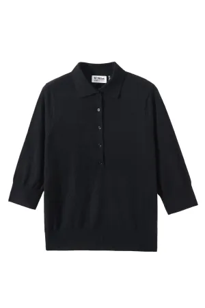 Marlowe Elbow Sleeve Lightweight Cashmere Polo