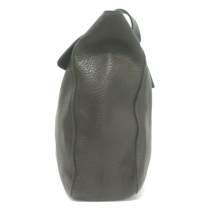 Marni Metal Frame Flap Bag Dark Green Grained Leather Large Crossbody