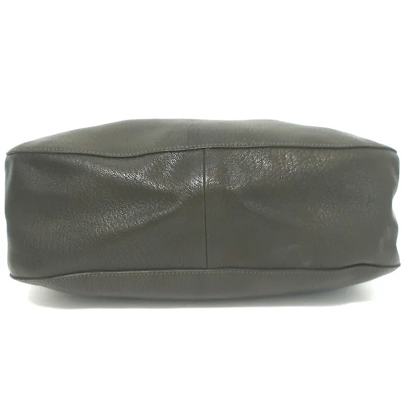 Marni Metal Frame Flap Bag Dark Green Grained Leather Large Crossbody