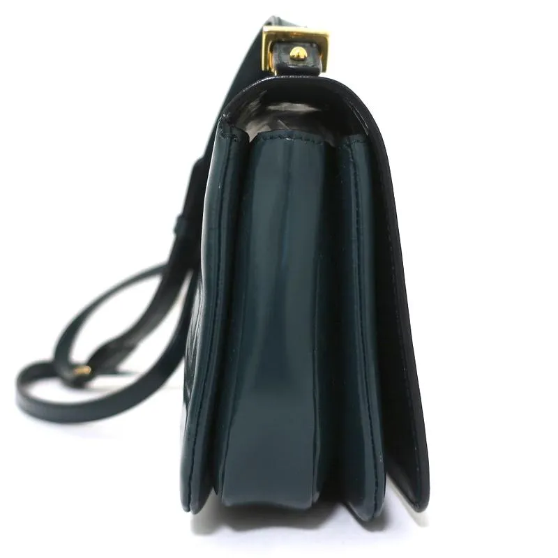 Marni Sculpture Bag Teal Glossy Leather Mini Crossbody Bag
