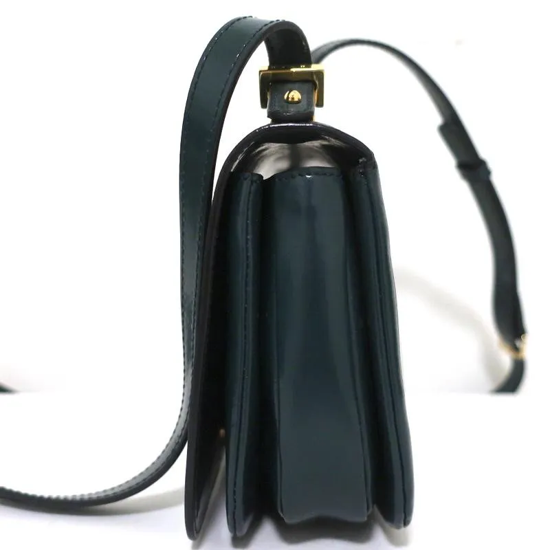 Marni Sculpture Bag Teal Glossy Leather Mini Crossbody Bag