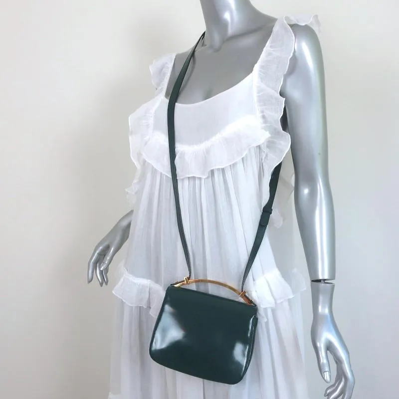 Marni Sculpture Bag Teal Glossy Leather Mini Crossbody Bag