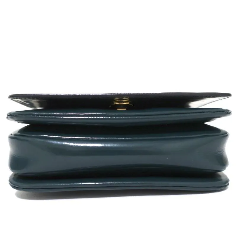 Marni Sculpture Bag Teal Glossy Leather Mini Crossbody Bag