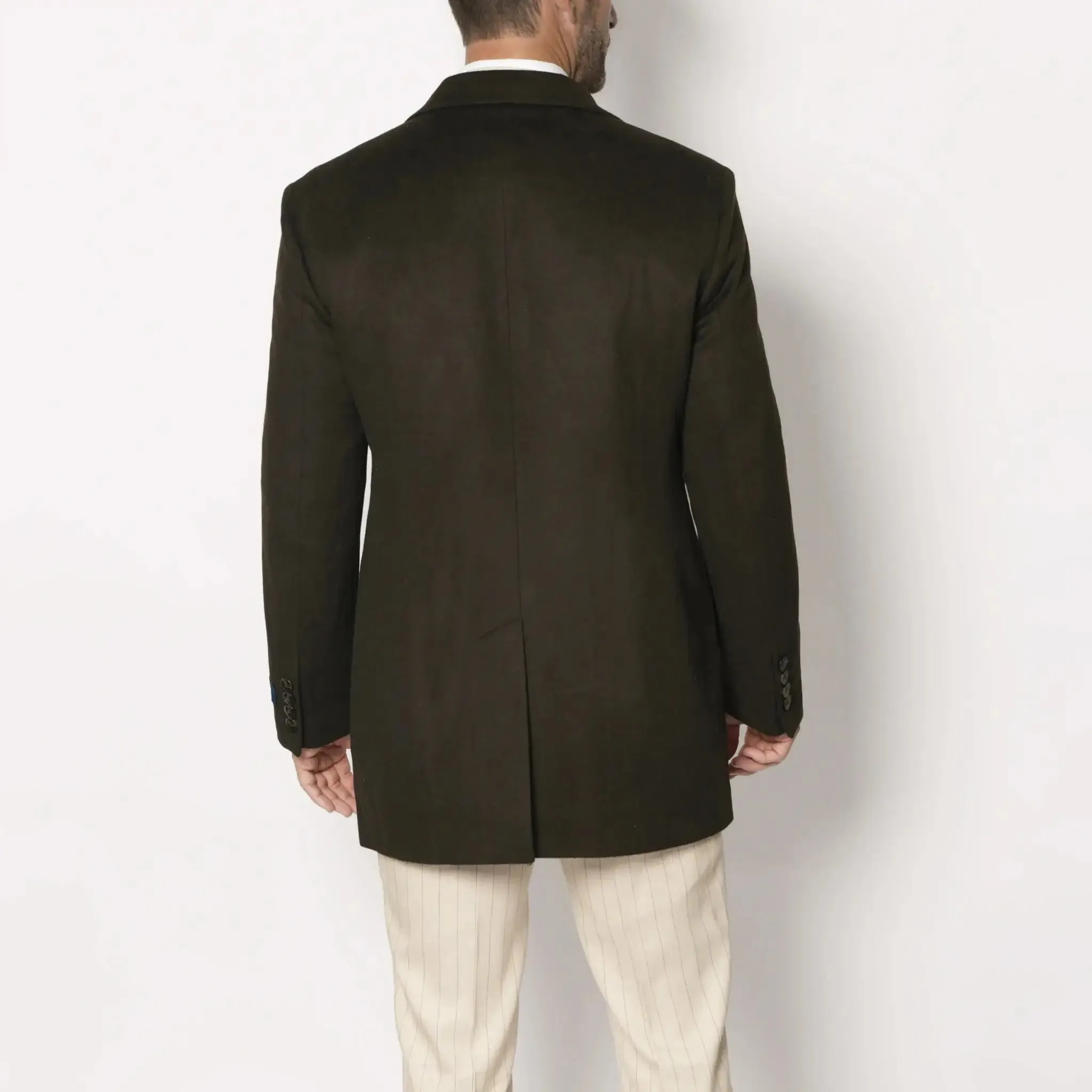 Men's Double-breasted Winter Coat Dark Olive