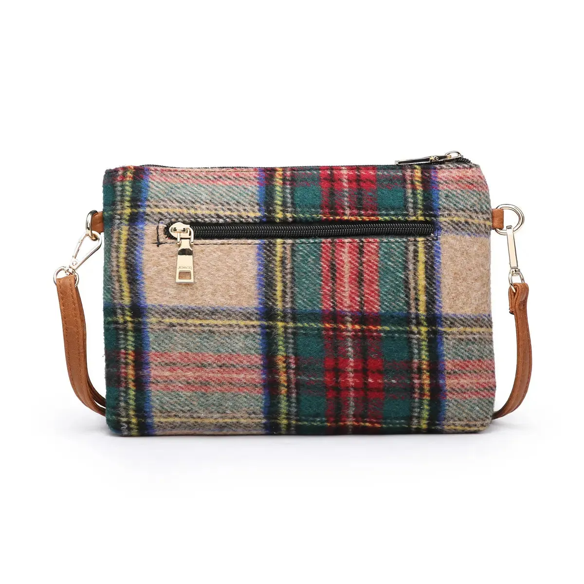 Meriam Clutch Crossbody Wristlet Plaid Multi