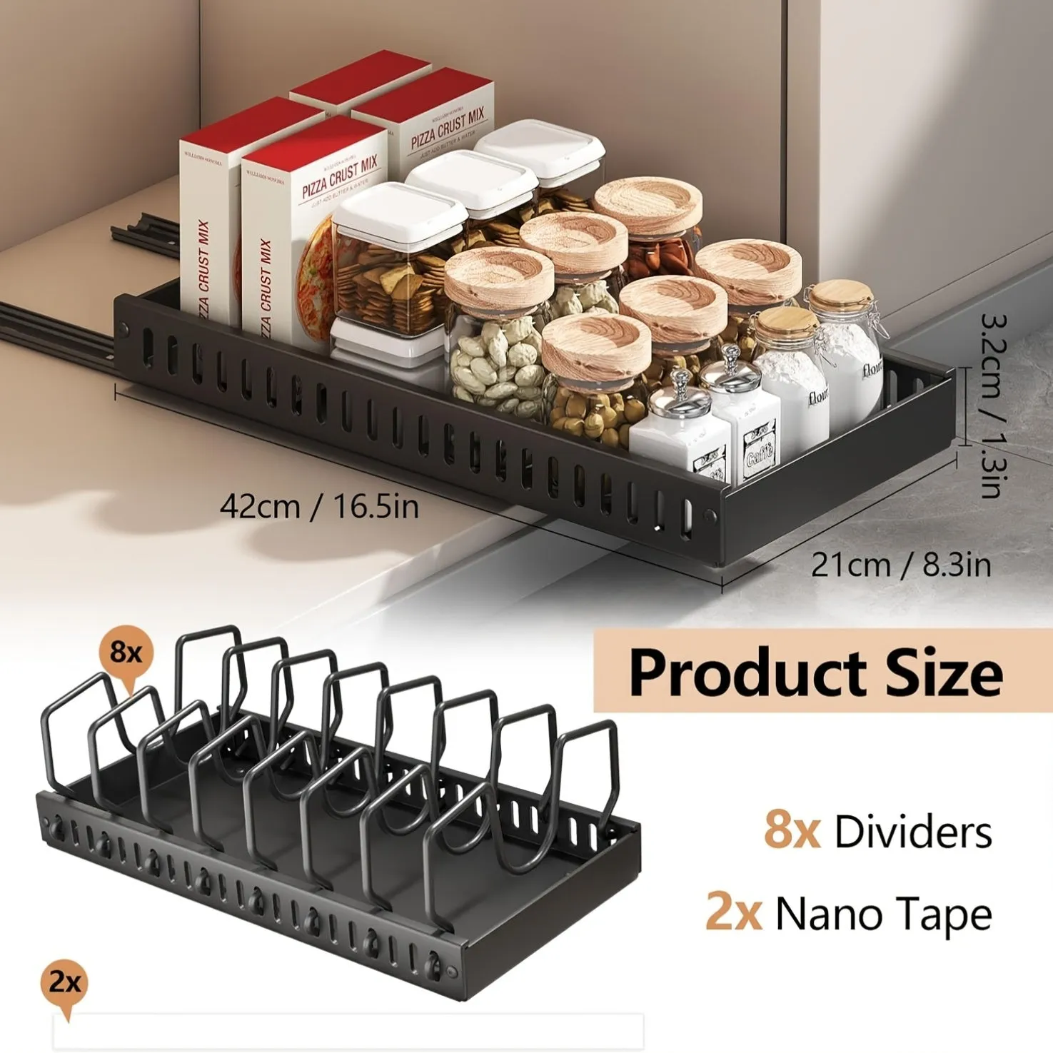 Metal Pull-Out Cabinet Organizer for Pots and Pans