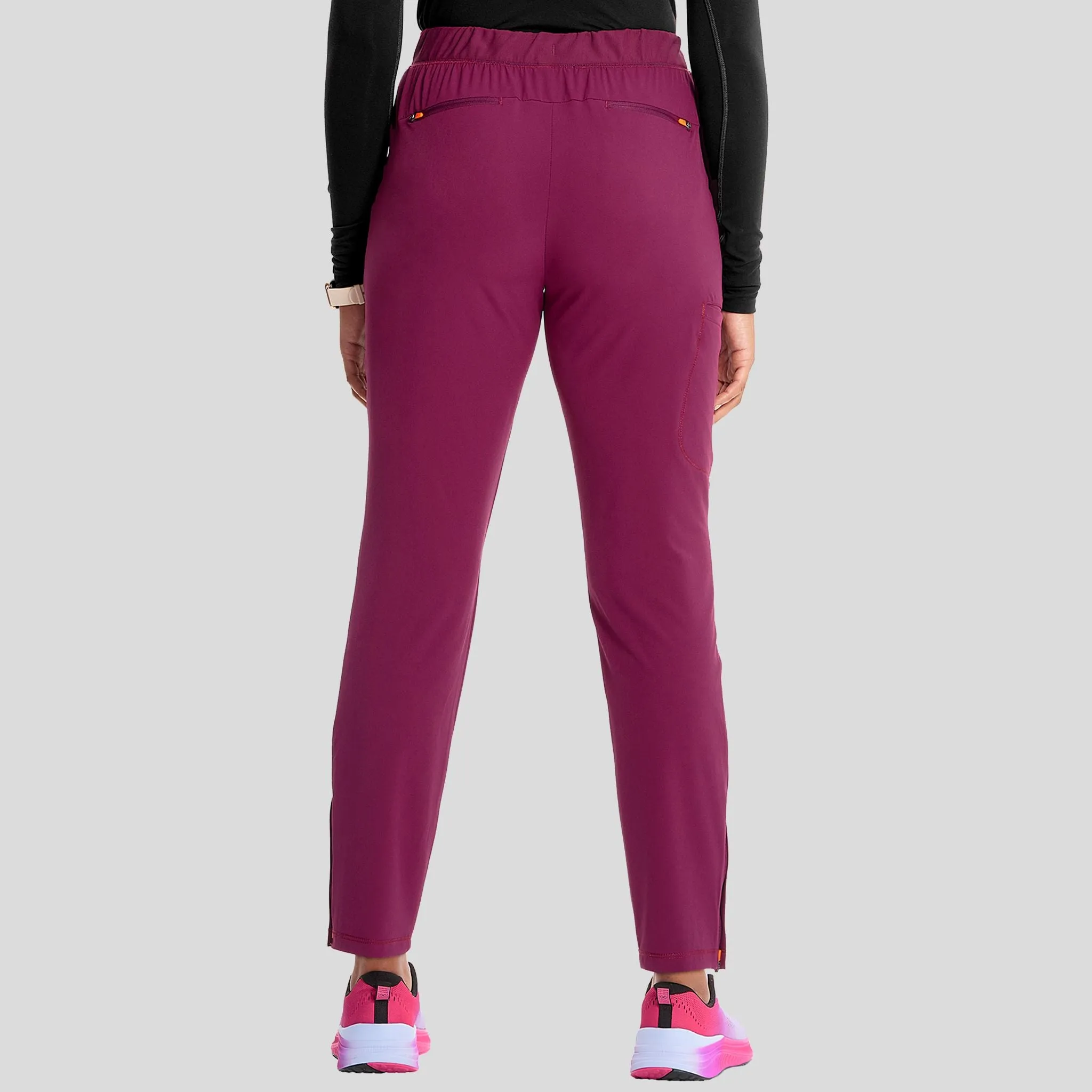Mid Rise Pull-on Tapered Leg Cargo Pant | Wine