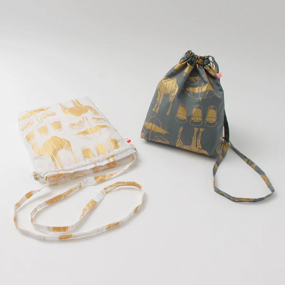 MIKAMI / Printed Nylon Drawstring Bag Shoulder Bag