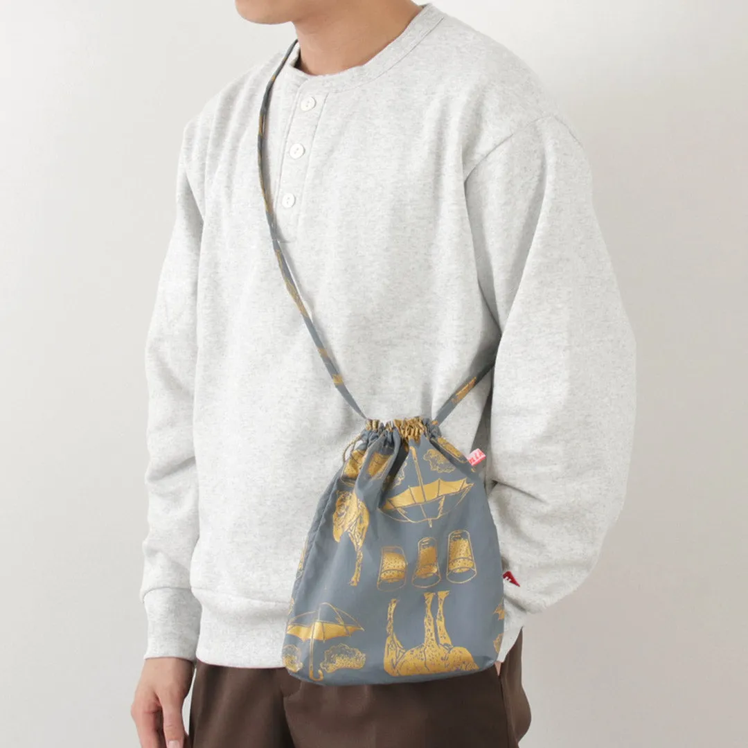 MIKAMI / Printed Nylon Drawstring Bag Shoulder Bag