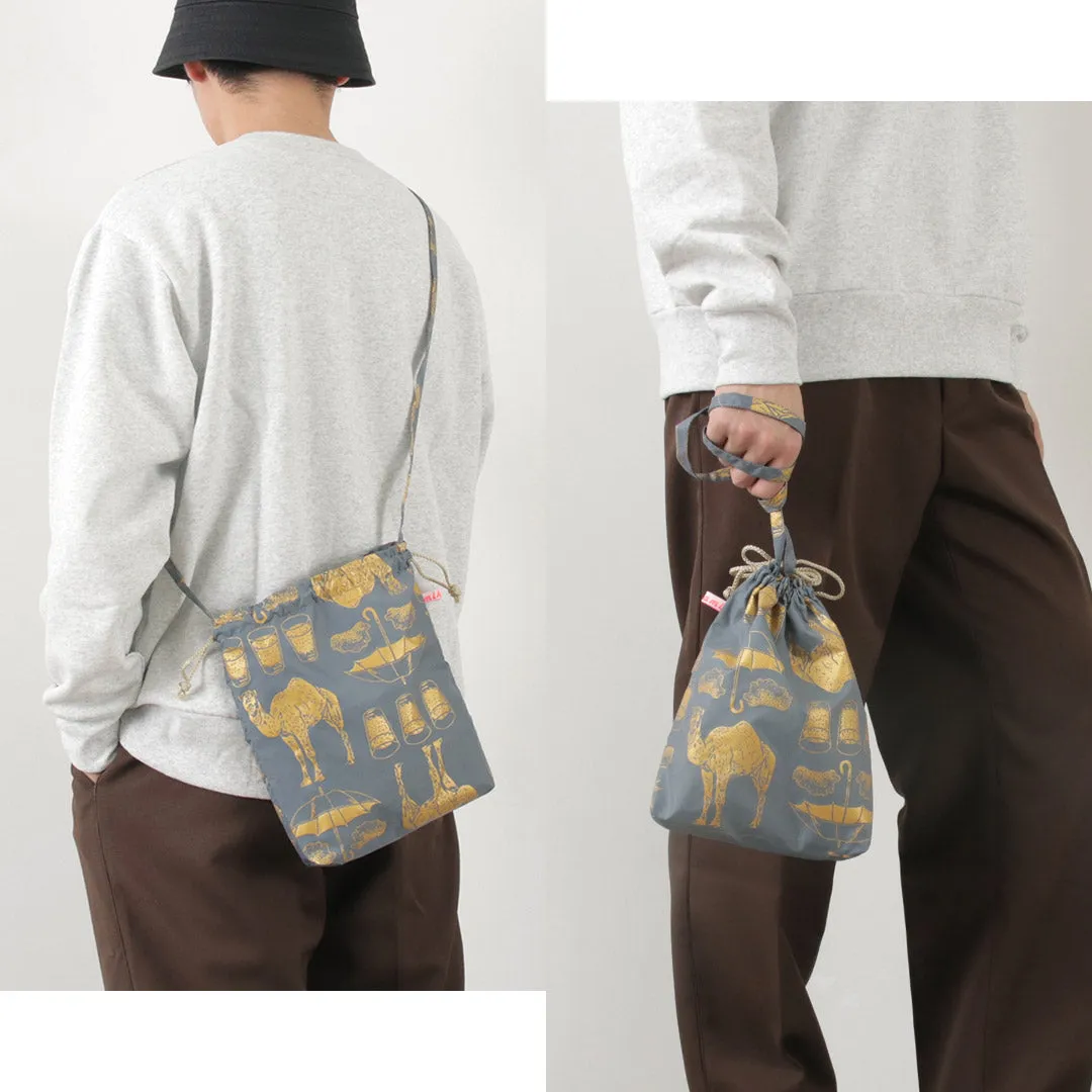 MIKAMI / Printed Nylon Drawstring Bag Shoulder Bag