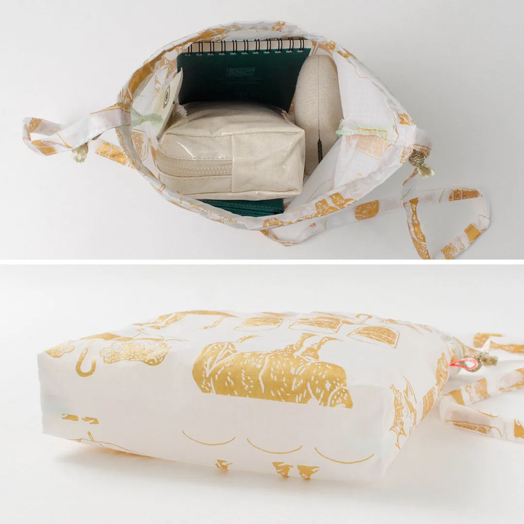 MIKAMI / Printed Nylon Drawstring Bag Shoulder Bag