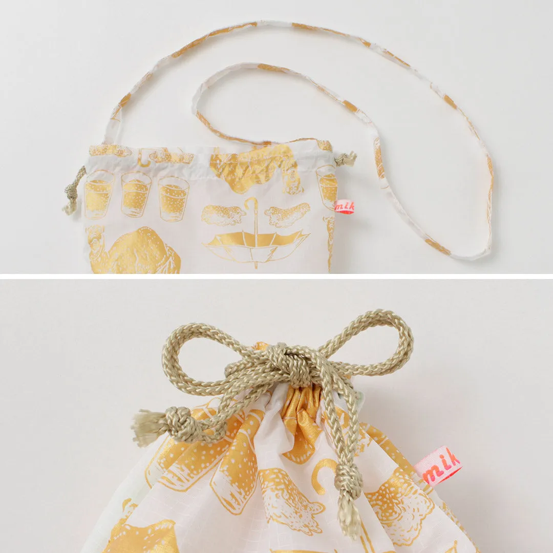 MIKAMI / Printed Nylon Drawstring Bag Shoulder Bag