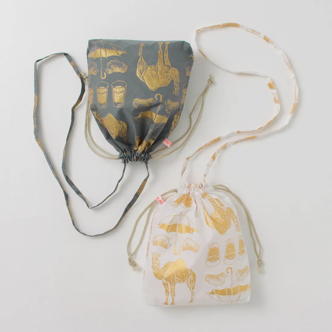 MIKAMI / Printed Nylon Drawstring Bag Shoulder Bag