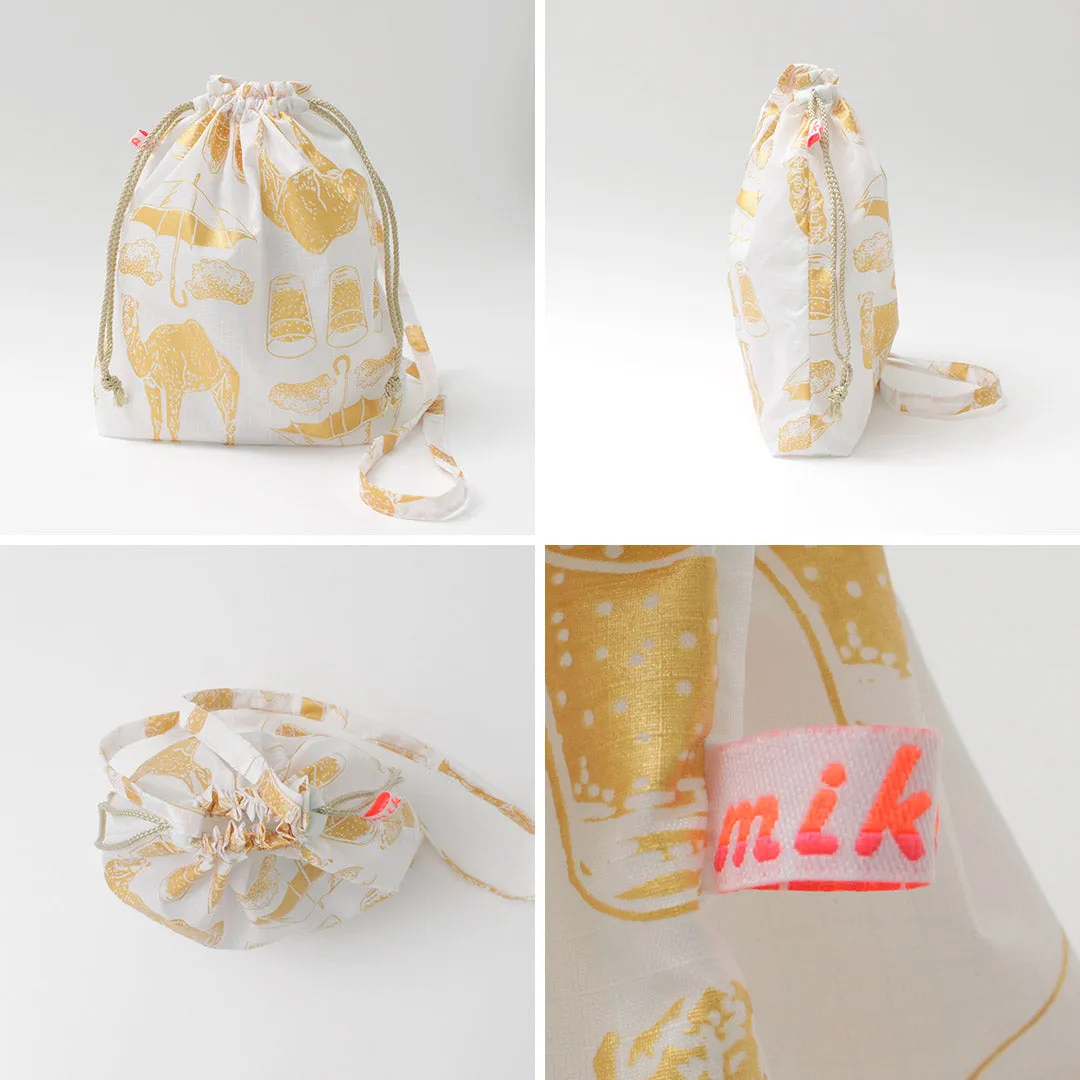 MIKAMI / Printed Nylon Drawstring Bag Shoulder Bag
