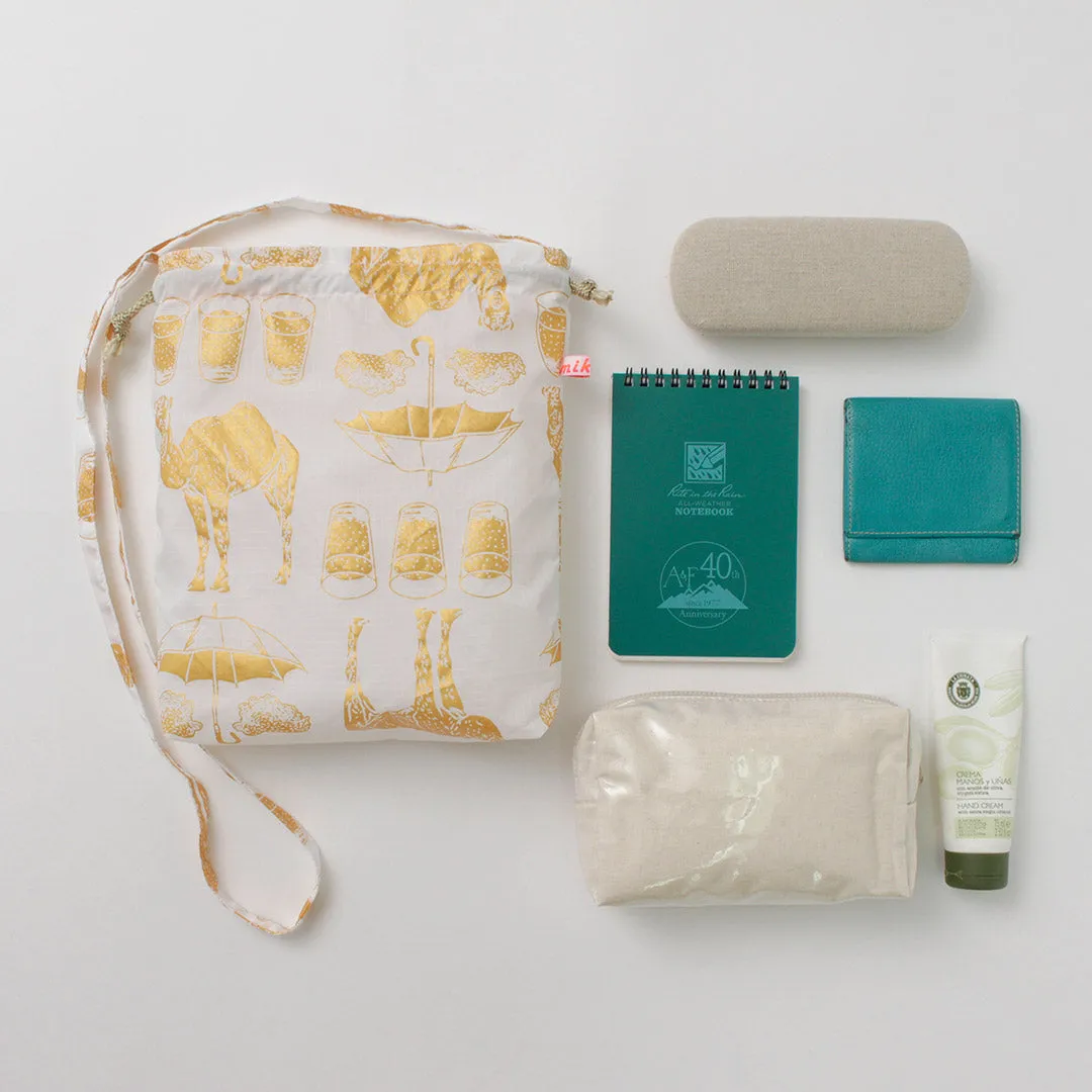 MIKAMI / Printed Nylon Drawstring Bag Shoulder Bag