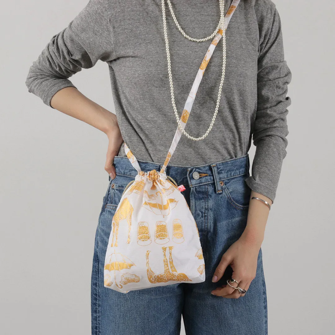 MIKAMI / Printed Nylon Drawstring Bag Shoulder Bag