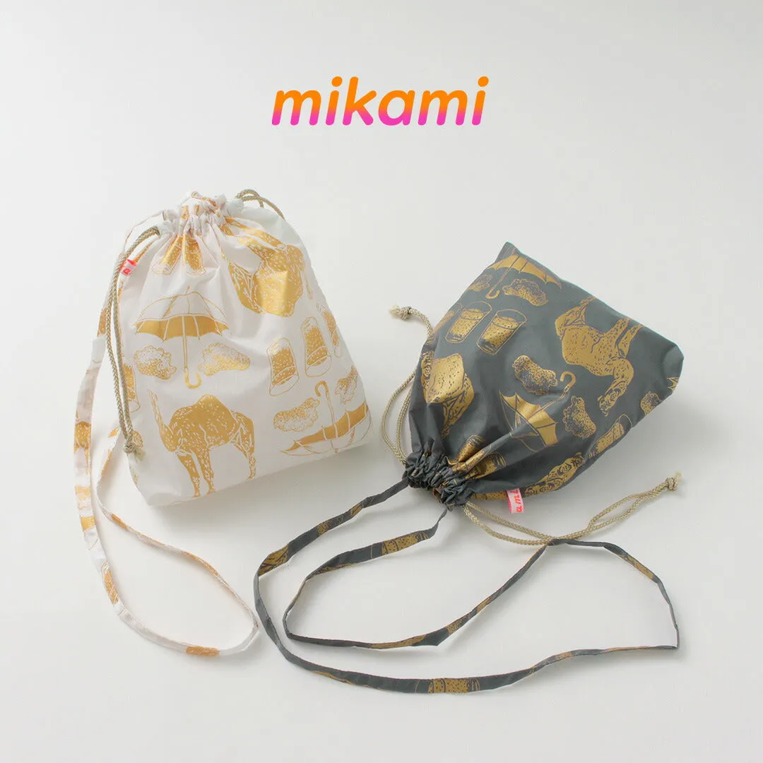 MIKAMI / Printed Nylon Drawstring Bag Shoulder Bag