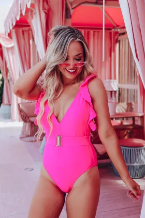 *MODEL* Bahama Babe One Piece Swimsuit - Pink - SMALL
