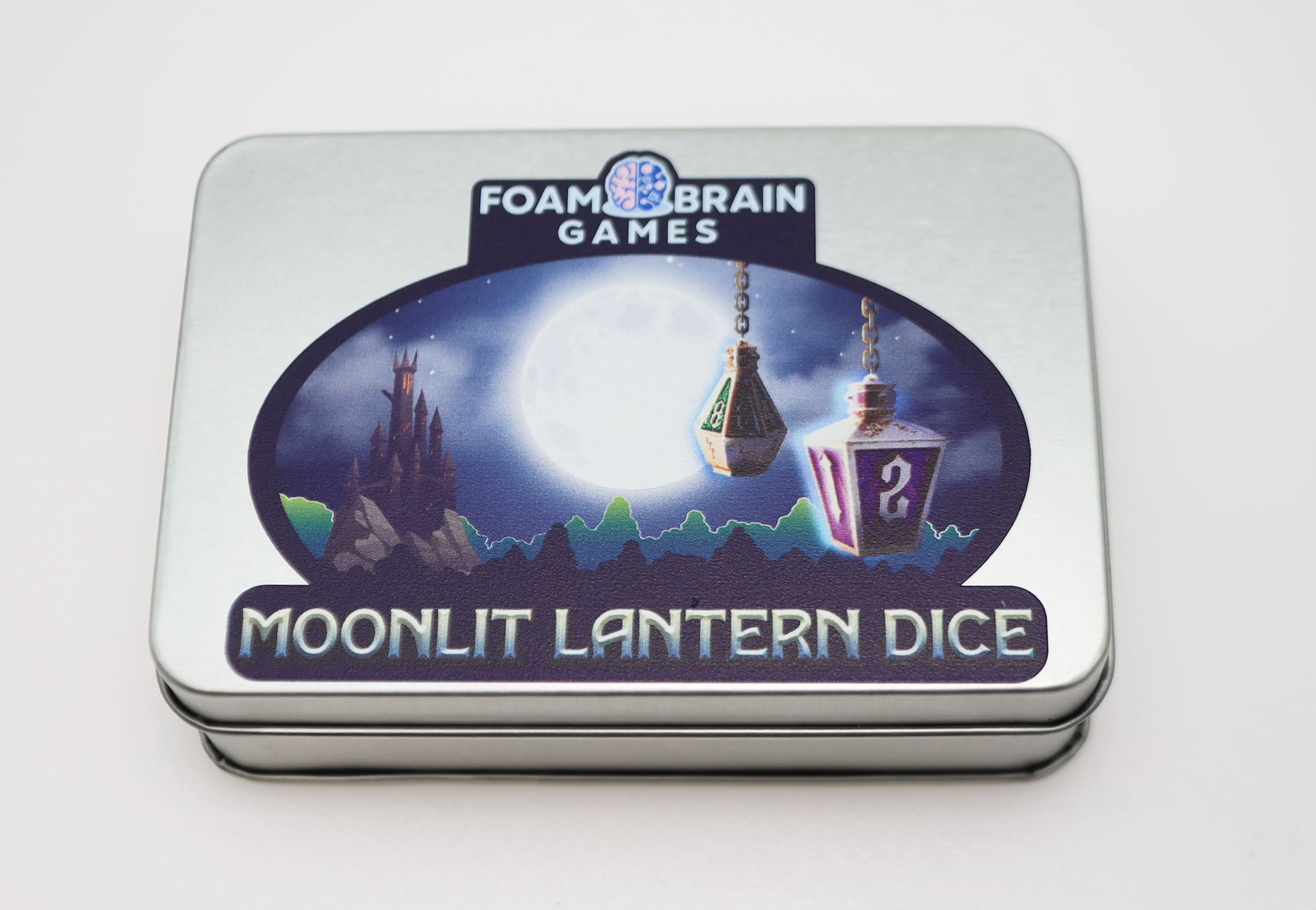 Moonlit Lantern: Golden Earthen Flame - Metal RPG Dice Set