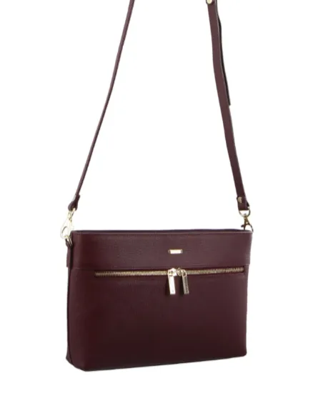 Morrissey Italian Structured Leather Cross Body Handbag (MO3028) Bag - Wine