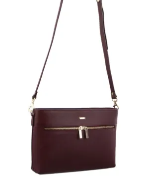 Morrissey Italian Structured Leather Cross Body Handbag (MO3028) Bag - Wine