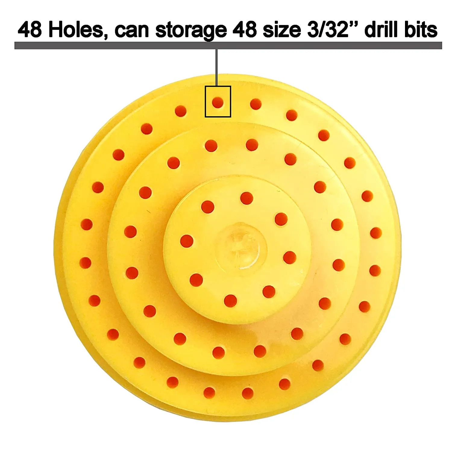 Mpnetdeal Nail Drill Bits Holder with Dust Proof Cover 48 Big Holes Storage Stand Displayer Container Organizer Box Case, Acrylic Nails Necessary Tools for Home Use or Nail Salon(Yellow)