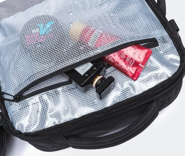 Multi-Layered Travel Backpack 17-inches Expandable Laptop Pack in Black