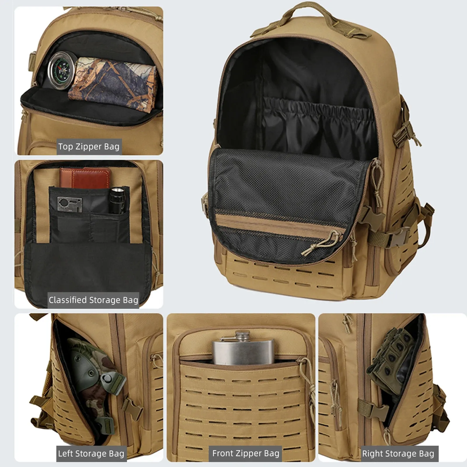 Multifunctional Travel Storage Bags Military Tactical Travel Backpack Waterproof Breathable Carry on Bags for Climbing Hiking