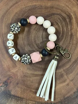 Nana Silicone Bead Keychain Wristlet