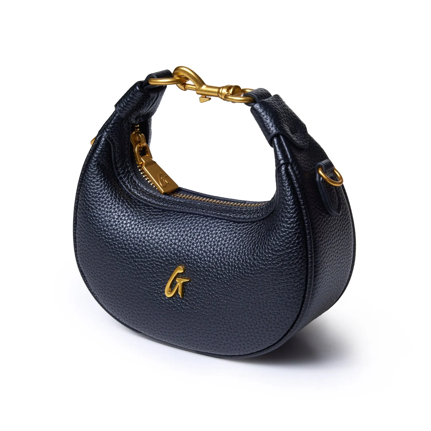 NANO PEBBLE HOBO BAG - BLACK