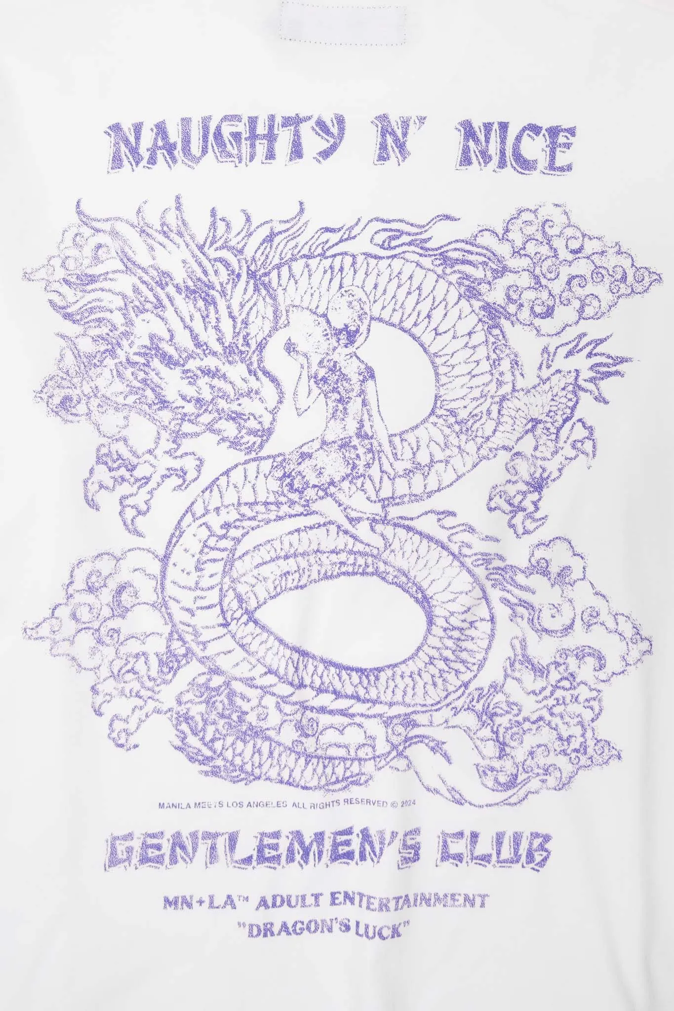 NAUGHTY N' NICE "DRAGON'S LUCK" TEE IN WHITE