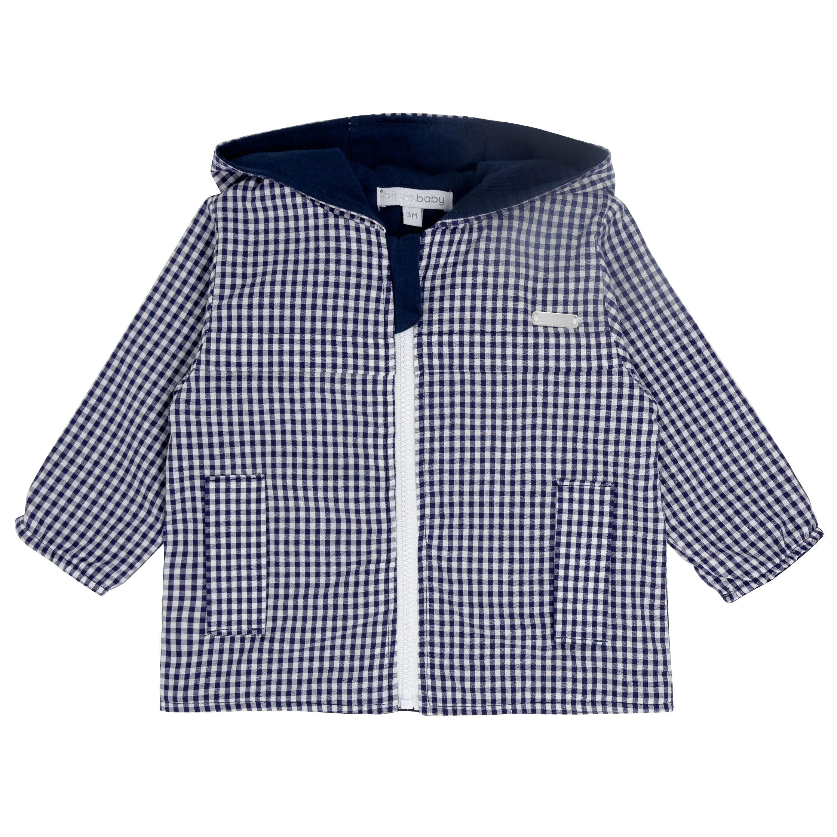 Navy & White Gingham Check Lightweight Jacket