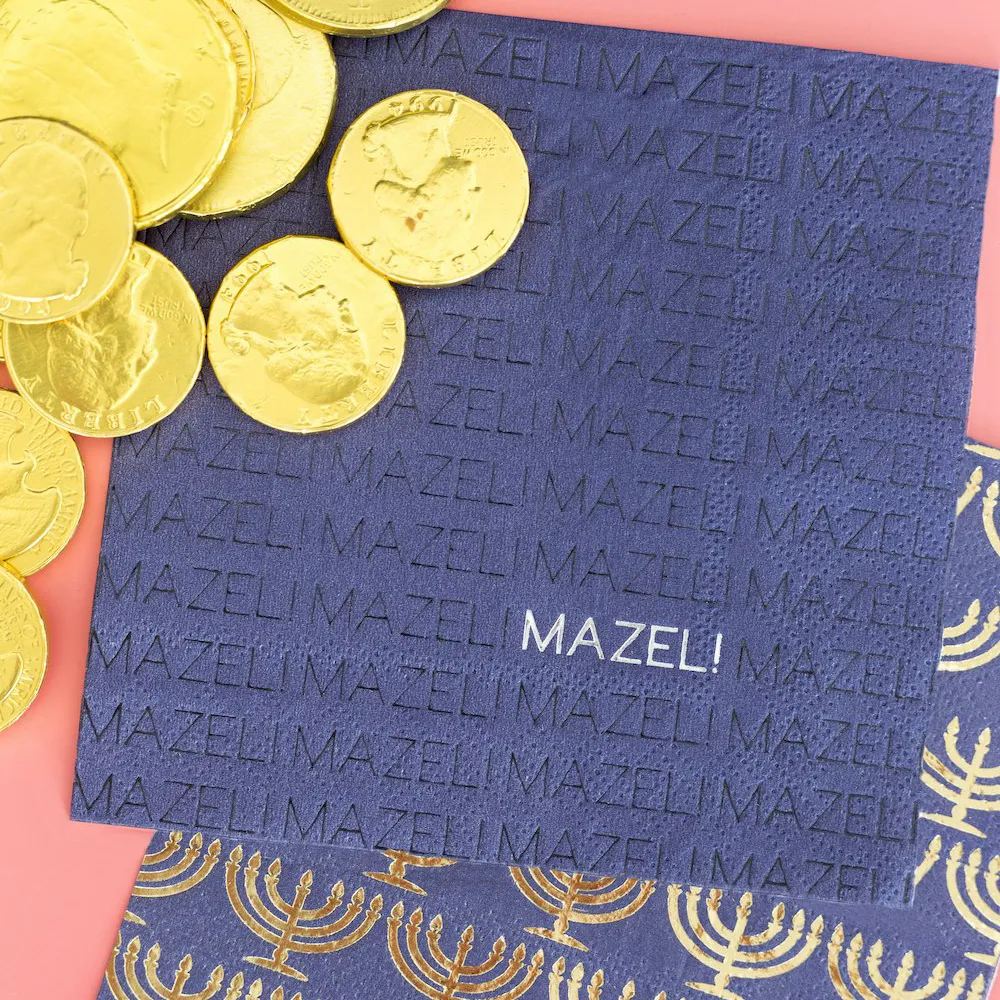 Navy Mazel Cocktail Napkins
