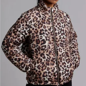 NEW Wednesday's Girl Leopard Print Puffer Coat from Urban Outfitters