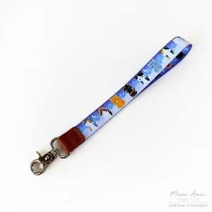 Night Skies Cat Wristlet Lanyard