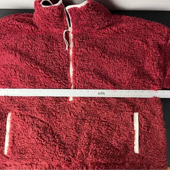 NWT Anthropologie  Annette Sherpa Pullover Sweater 1/4 zip Cozy w/pockets Fuzzy