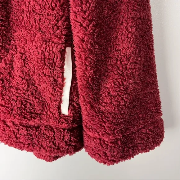 NWT Anthropologie  Annette Sherpa Pullover Sweater 1/4 zip Cozy w/pockets Fuzzy