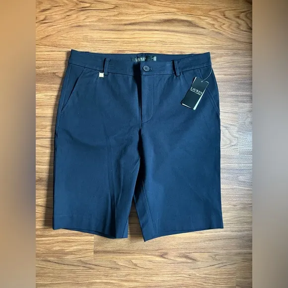 *NWT* Lauren Ralph Lauren Stretch Cotton Shorts Lauren Navy Size 8