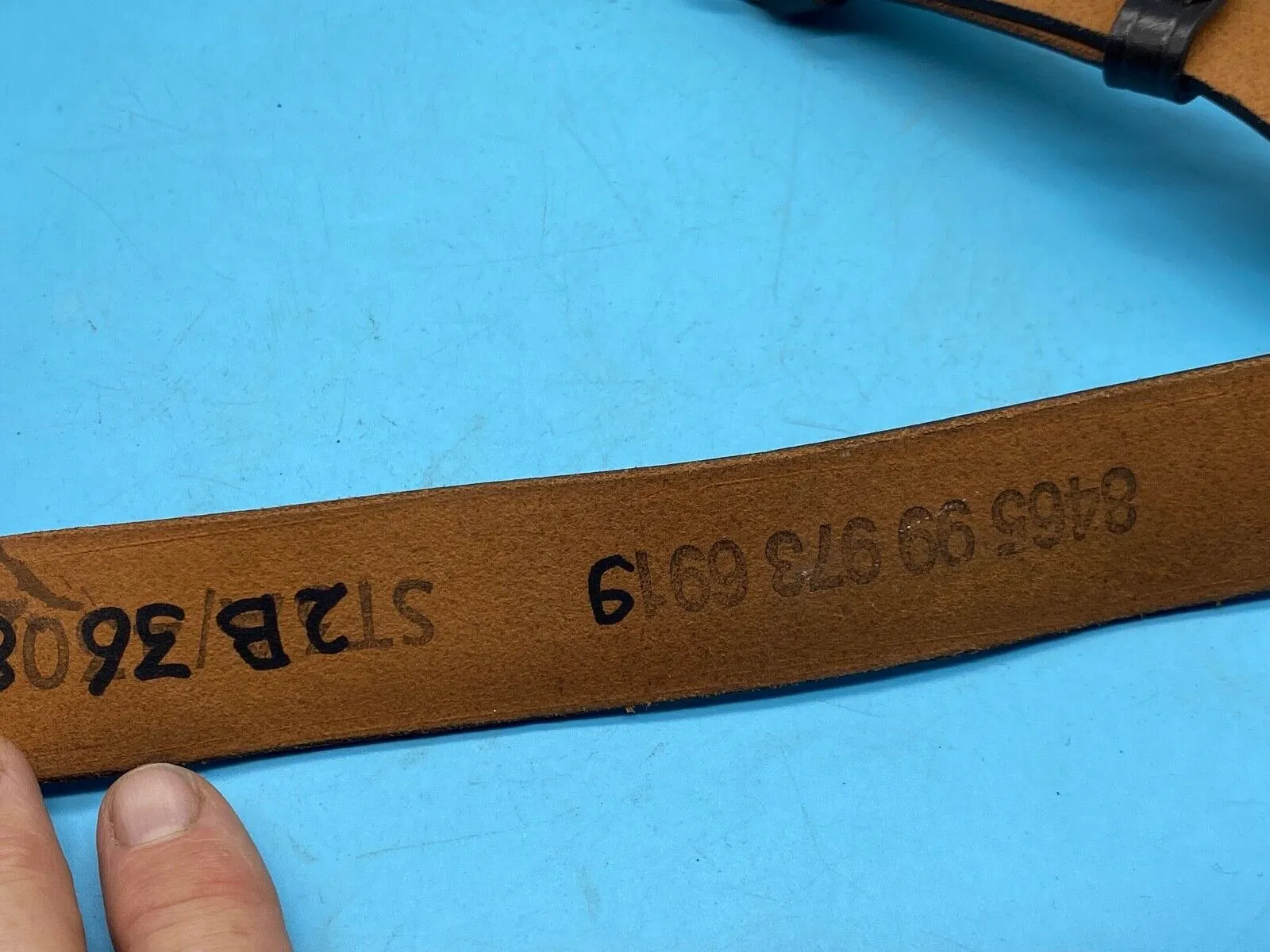Original British Army Officer's Sam Browne Leather Shoulder Strap - Marked 37"