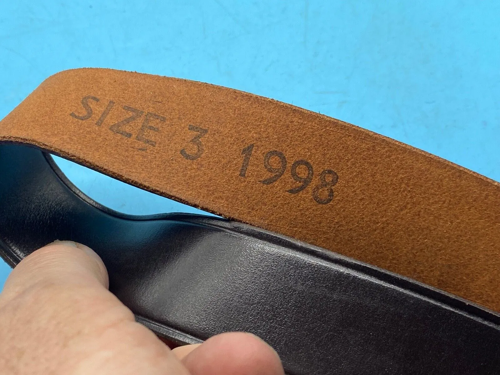 Original British Army Officer's Sam Browne Leather Shoulder Strap - Marked 37"