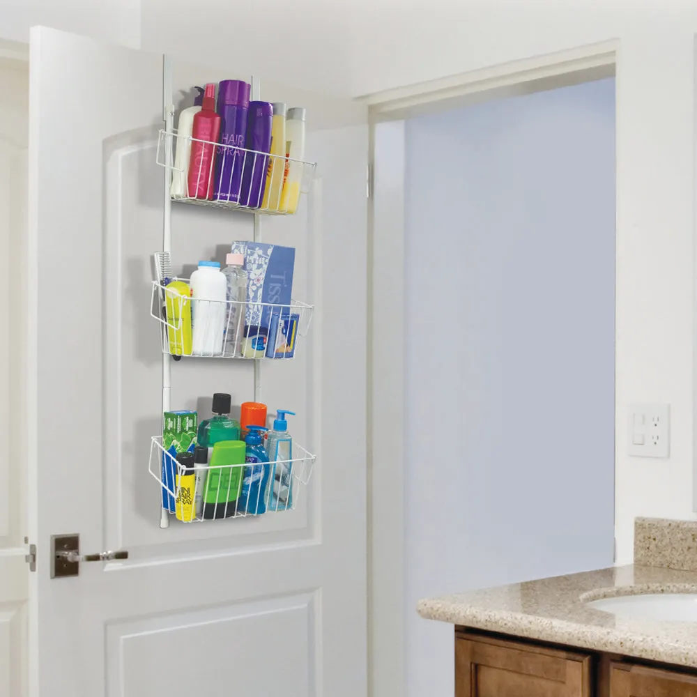 Overdoor Storage Baskets - 3 Removable Hanging Baskets