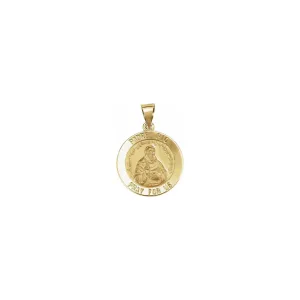 Padre Pio Round Lightweight Medal (14K)