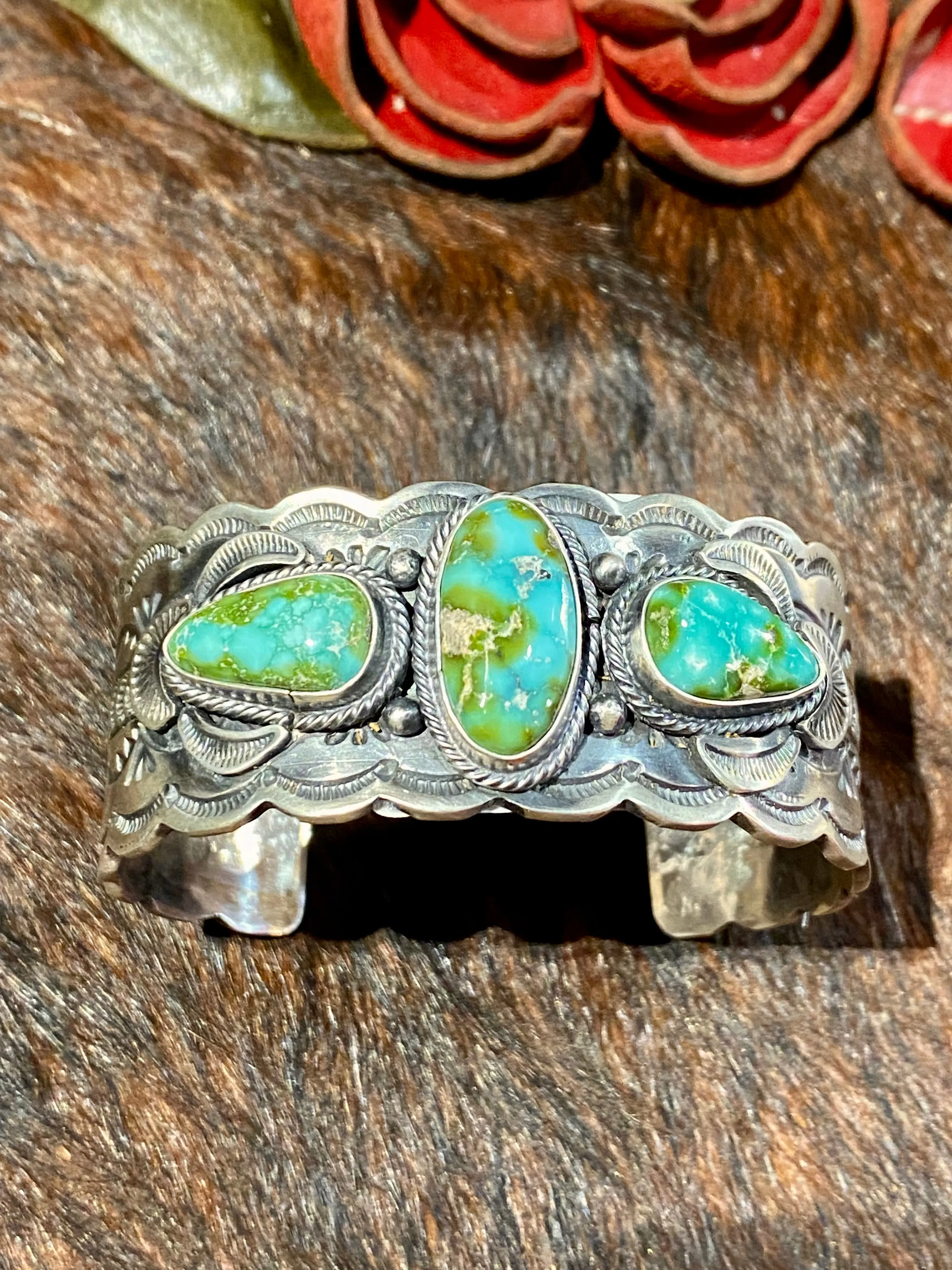 Paisley Sonoran Gold Turquoise Sterling Cuff